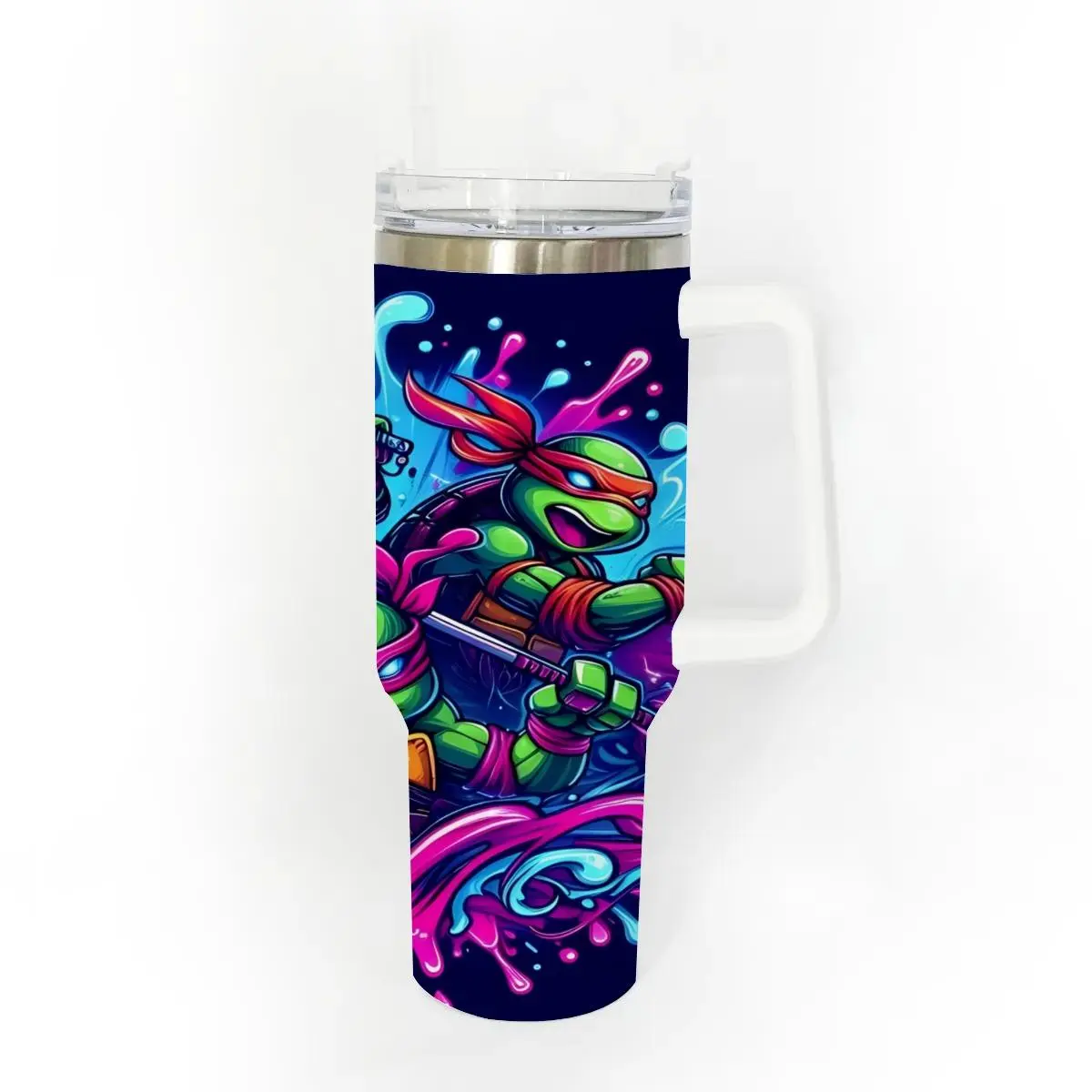 40oz Stainless Steel Tumbler, 1 Count Teenage Mutant Ninja Turtles Pattern Insulated Water Bottle, Stainless Steel Thermos, Stainless Steel Flask, Drinking Cup for Home Office School, Boyfriend Gift, Drinkware, Summer Cool Bottle