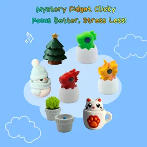 OPRINT Mystery Fidget Clicky Cups Clicker Keychain Anti-Stress Fidget Toy Unique Valentine's Day Gift Idea for Girlfriend Boyfriend & Best Friend