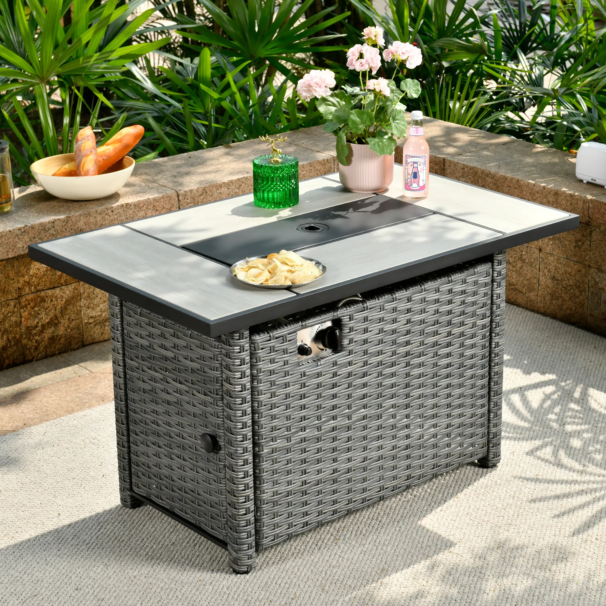 42" Grey Wicker C