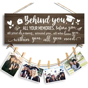 2024 Graduation Gifts for Her Him, Behind You, All Your Memories-Congratulations Inspirational High School College Graduation Picture Frame for Her  Friend Women, Going Away Gifts