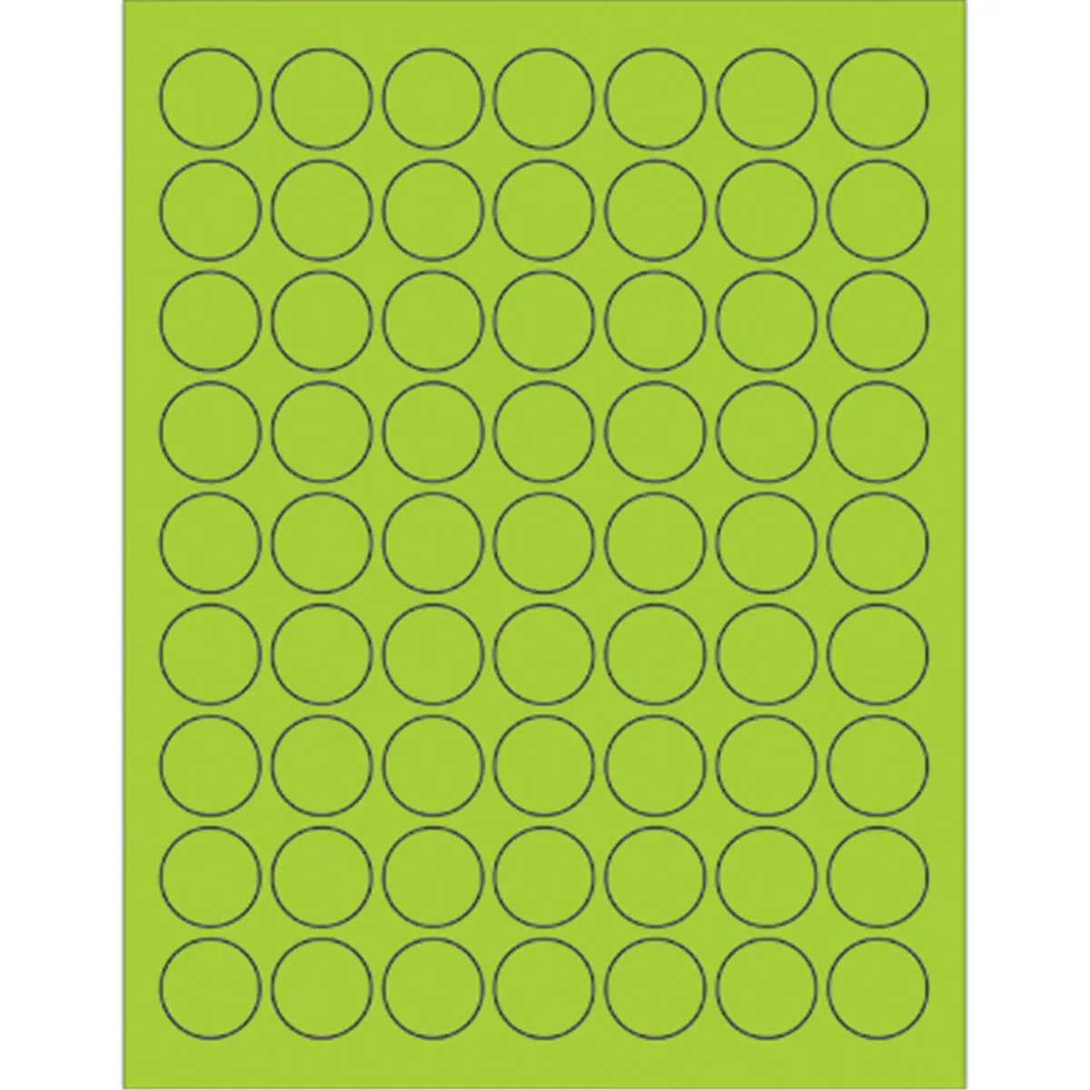 212 MAIN 1 in. Fluorescent Green Circle Acrylic Labels - Customized, Permanent Glue, Laser/Ink Jet Sticker Labels - Pack of 6300, Customized Labels