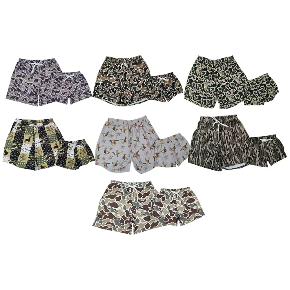 Men's Camo Patterned Beach Shorts - Lightweight Quick Dry Fabric, Above The Knee Athletic Cut for Summer Pool & Vacation, 4T, Xl, 3T