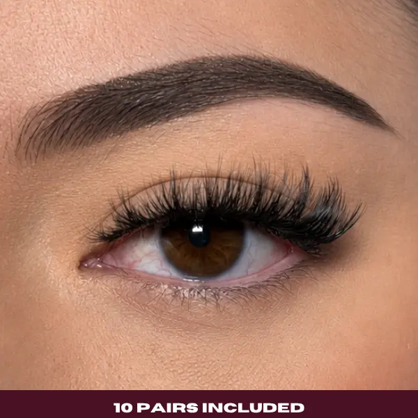 10 Pairs "Hazel" Full Strip Lashes – Feathered Volume