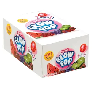 Charms Blow Pop Lollipops - Individually Wrapped Dual Candy and Gum Suckers - Peanut Free, Gluten Free - Bulk Treat for Kids and Adults - Assorted Flavors, 100 Count (4 lb 1 oz.)