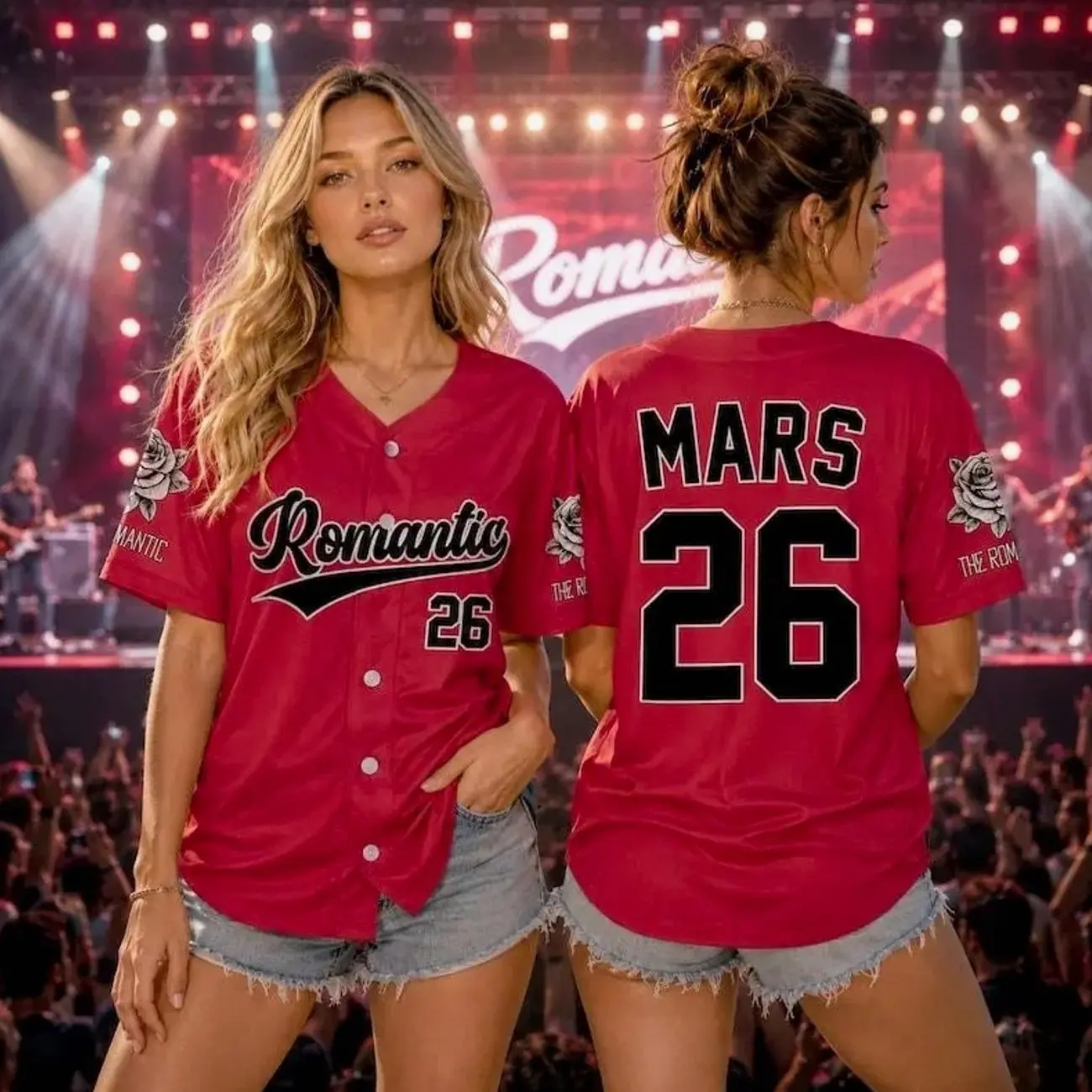 Romantic Baseball Jersey Shirt, Pop Music Inspired Button Jersey, Vintage Athletic Fan Shirt, Concert Outfit, Unisex Streetwear Gift