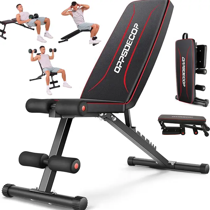 【TikTokShopBlackFriday】OPPSDECOR Weight Bench, Adjustable Strength Training Bench for Full Body Workout with Fast Folding lifting equipment - Perfect Gift for Father's Day, Christmas & Special Days