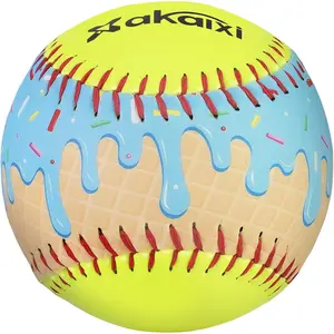Durable PVC Cover with PU Core Ice Cream Drip Fastpitch Softball Great for Practice Training Games - Official Size and Weight