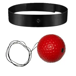 Boxing Reflex Ball, with Headgear and Reflective Elastic line, for strengthening The Body and Exercising Reaction Ability, Suitable for Teenagers - Black/red/Yellow