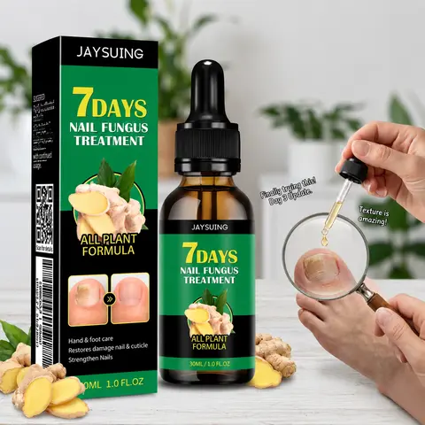 7 Days Nail Fungal Treatment Serum - Soften Thick Nails Whiten Discolored Nails Ginger Nail Treatment for Toe & Fingernail Support Therapeutic Health, Moisturizer, Manicure