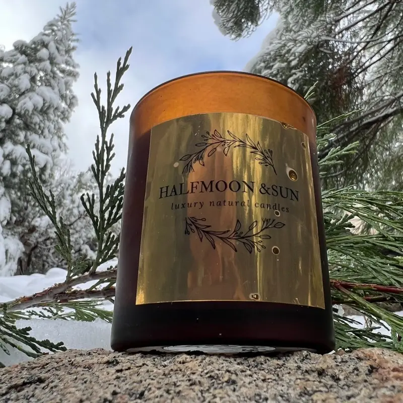 HalfMoon&Sun Natural Soy Wax Candle for Home - Handmade, Long-Lasting, Decorative Candle with Natural Ingredients - Ornaments