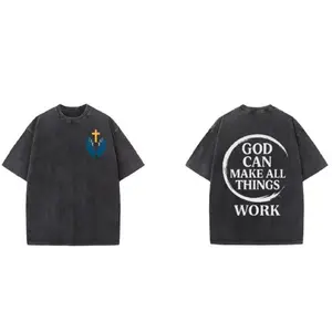 Luxury T Shirt High Quality Oversized with God Can Make All Things Work Design and Cross Emblem Tshirt