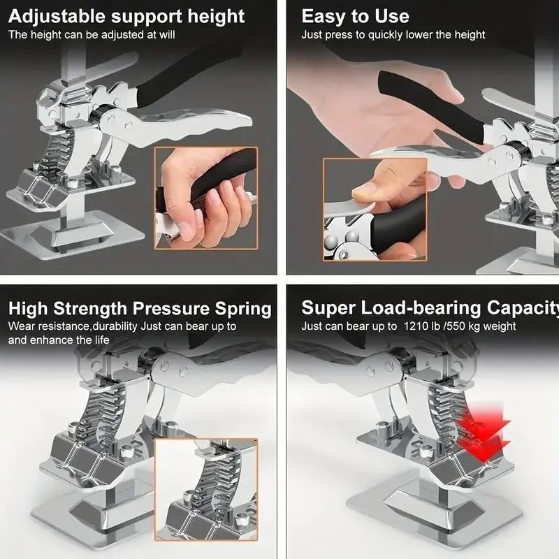 Manual Jack Lift Arm, Cabinet Panel Raiser, Tile Height Adjuster, Door Board Gypsum Board Elevator, Energy-Saving Lever Jack Tool
