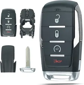 Key Fob  Case Replacement Fits for Dodge Ram 1500 2019 2020 2021 2022 2023 2024 Keyless Entry Remote Control 4 Button Pad Key Fob Cover OHT-4882056