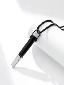 Breathing Necklace Stainless Steel Detachable Core Anxiety Relief Pendant, Stress Reduction Gift for Men Women, Daily Wear Jewelry