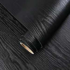 Yancorp 16" X120"Matte Black Contact Paper Black Wallpaper Peel and Stick for Countertops Removablefor Cabinets Desk Wrap Self-Adhesive Stick on Kitchen Bathroom