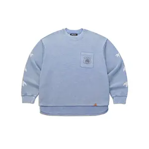 POP MART Hirono Living Wild-Decaying City Thin Sweatshirt Washed Vintage Blue