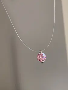 Mermaid Tears S925 Sterling Silver 2 Carat Moissanite Floating Necklace, Invisible Fish Line, Pendant, Essential Fairy Jewelry