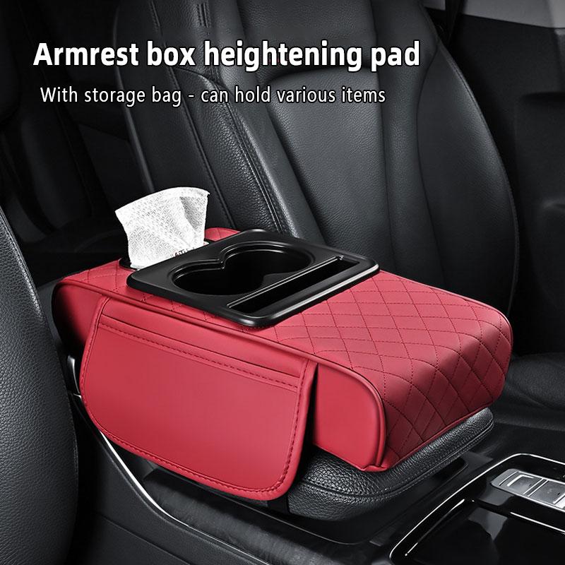 Car interior accessories armrest box storage bag for storage and organization of universal car interior accessories, cup holder and mobile phone storage cabinet for long-distance driving travel, car center console armrest pad, multi-function storage bag