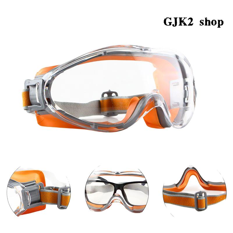 Anti-Fog Full-Seal Polycarbonate Lens Safety Goggles - Abrasion Resistant, Soft Padded Frame, Elastic Headband, 7.3In × 2.95In One Size, Blocks Sparks/Chemical Splashes for Painting, Lab, Grinding