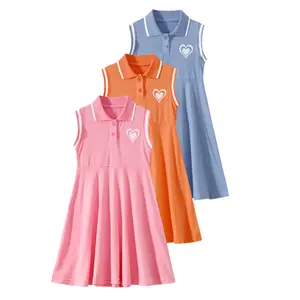 3-piece girls summer floral dress girls flounce elegant casual dress children's printed fashion beach A-line skirt