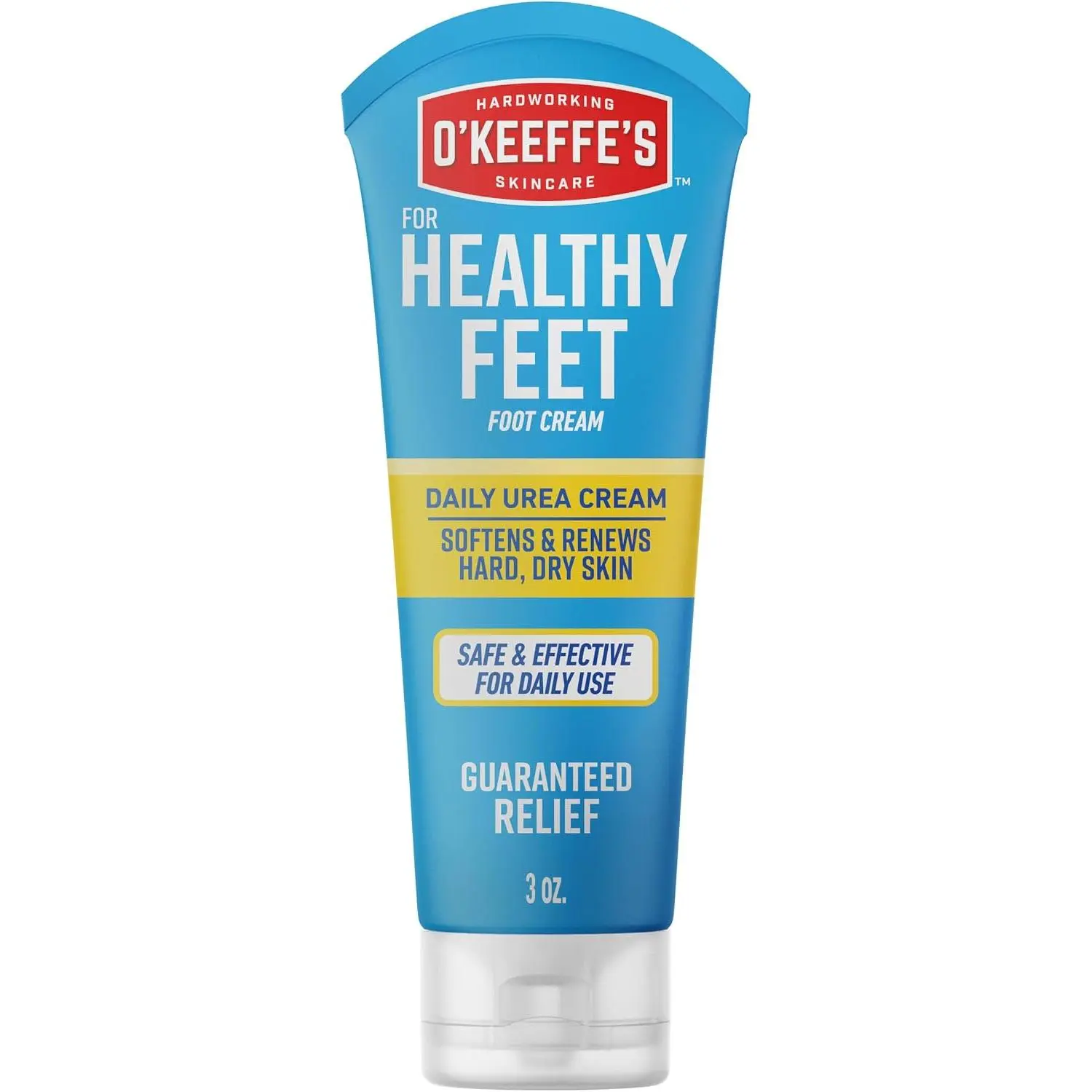 OKeeffes Healthy Feet Intense Renewal Cream, 3 oz Tube, 1-Pack | Chemically Exfoliates & Softens Extremely Callused Dry Feet, Urea & Alpha Hydroxy Acid Formula, Cracked Heel Relief