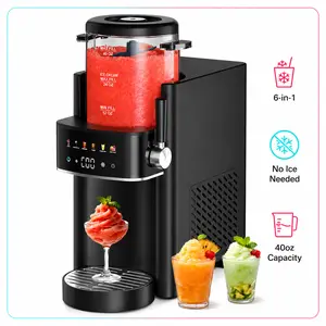 Slushie Machine, 6-in-1 Frozen Drink Maker with 6 Smart Presets, No Ice Needed, 40oz Slush Maker for Smoothies, Frappé, Milkshake, Frozen Juice, Easy to Clean