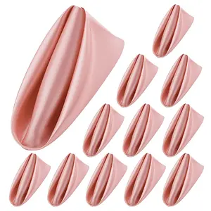 20/30Pcs satin napkin soft dinner napkin square dining table napkin 17 x 17 inches for restaurant wedding party dinner decoration (rose gold)