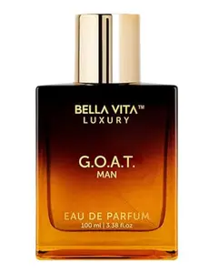 BellaVita Luxury G.O.A.T. Men's Eau De Parfum (3.4 fl.oz) | Natural Refreshing Notes of Bergamot, Lavender, Vetiver & Patchouli Oriental | Fresh Perfume for Men | Valentine's Day Gift for Him
