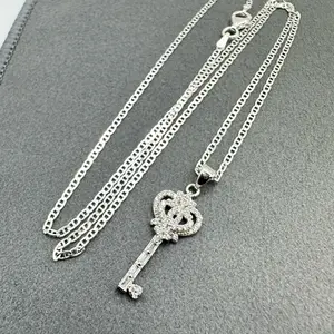Mini Key Pendant Necklace for Women – 925 Sterling Silver | 20” Chain