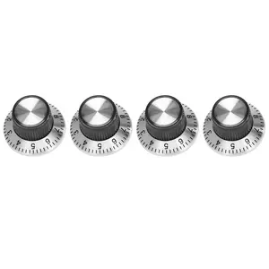 4 Adjustable Electronic Components Potentiometer Metal Knobs with 0-9 Turntable, for 6mm Shaft Inline & Roller Skating Leisure Equipment