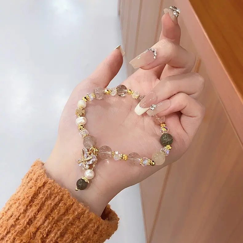 4 Butterfly colored Hair Crystals