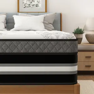 BOMASS 12-14 Inch Twin Full Queen King Size Mattress Hybrid Memory Foam Spring Medium Firm New Luxury Comfortable Sleep Back support Boxed Mattresses, Premium Memory Foam, Hybrid Mattress Beds