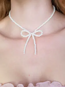 Beaded Bow Necklace