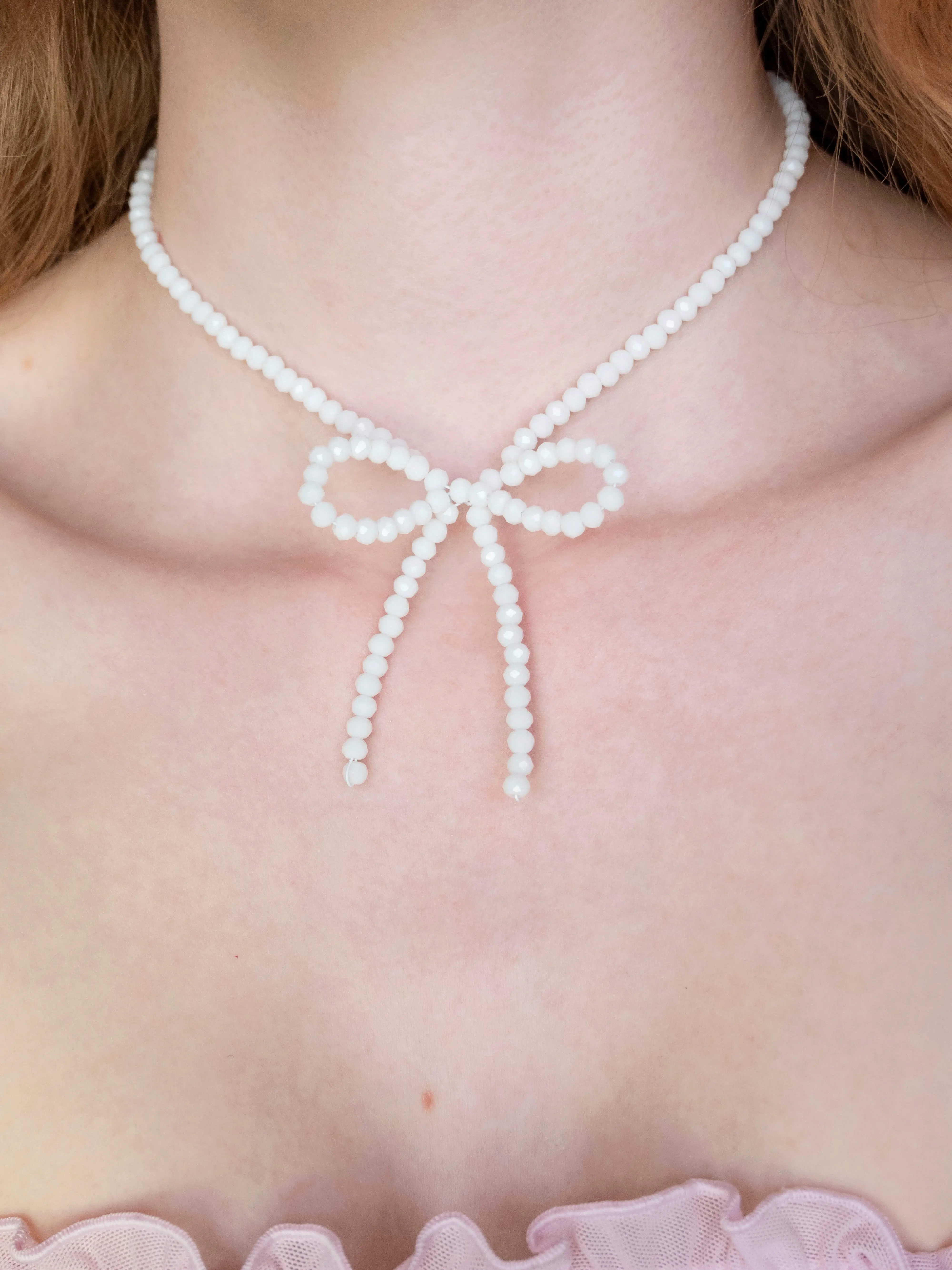 Beaded Bow Necklace