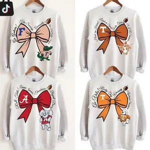 [Sale off 50%] Custom Team College Vintage College Football Bows Inspired White Sweatshirt, Shirt for Fan, Pride of The Team, Shirt for Men and Women Customs T-Shirt, Customize Your College Gift Custom Team Cotton GIft HH1