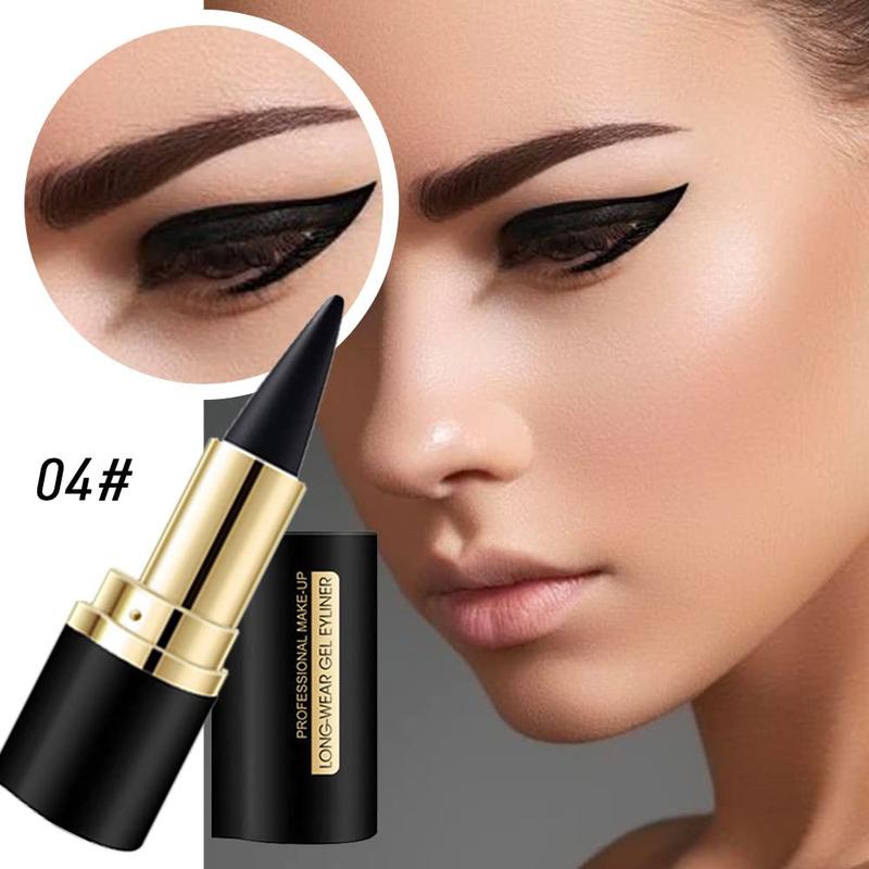 2Pcs Black Gel Eyeliner Pencil Set,Eye LinerWaterproof Smudge Proof, Waterproof Long-lasting Quick-drying Black crayon matte Eyeliner Cream Single-head Rich matte,Cat Eye MakeupStencil,Eye Black Smokey Eyeshadow PaletteStick,Goth Halloween Makeup