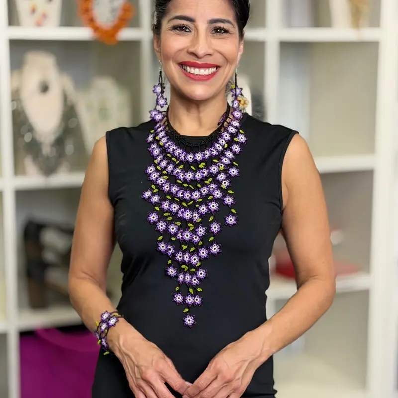 Florencia - collar artesanal mexicano - Mexican necklace Handmade beaded - collar huichol - collar mexicano - Mexican necklace