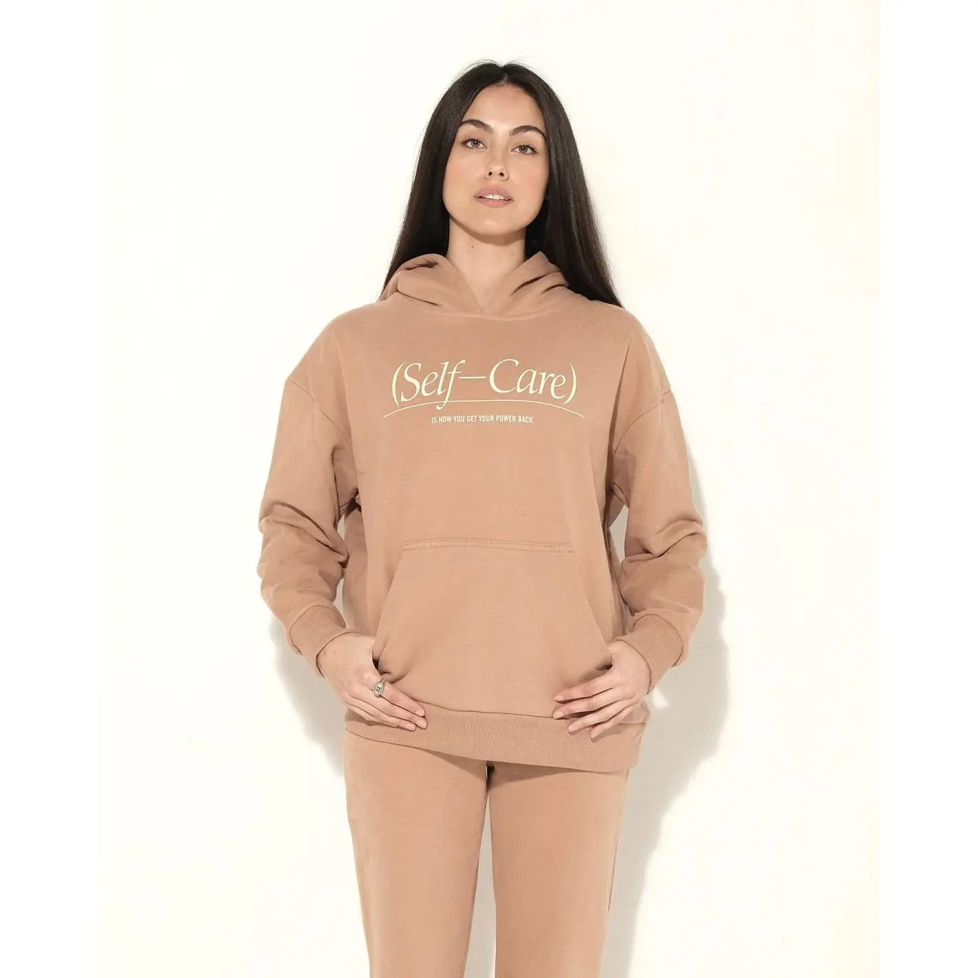 SELF-CARE HOODIE - CAMEL