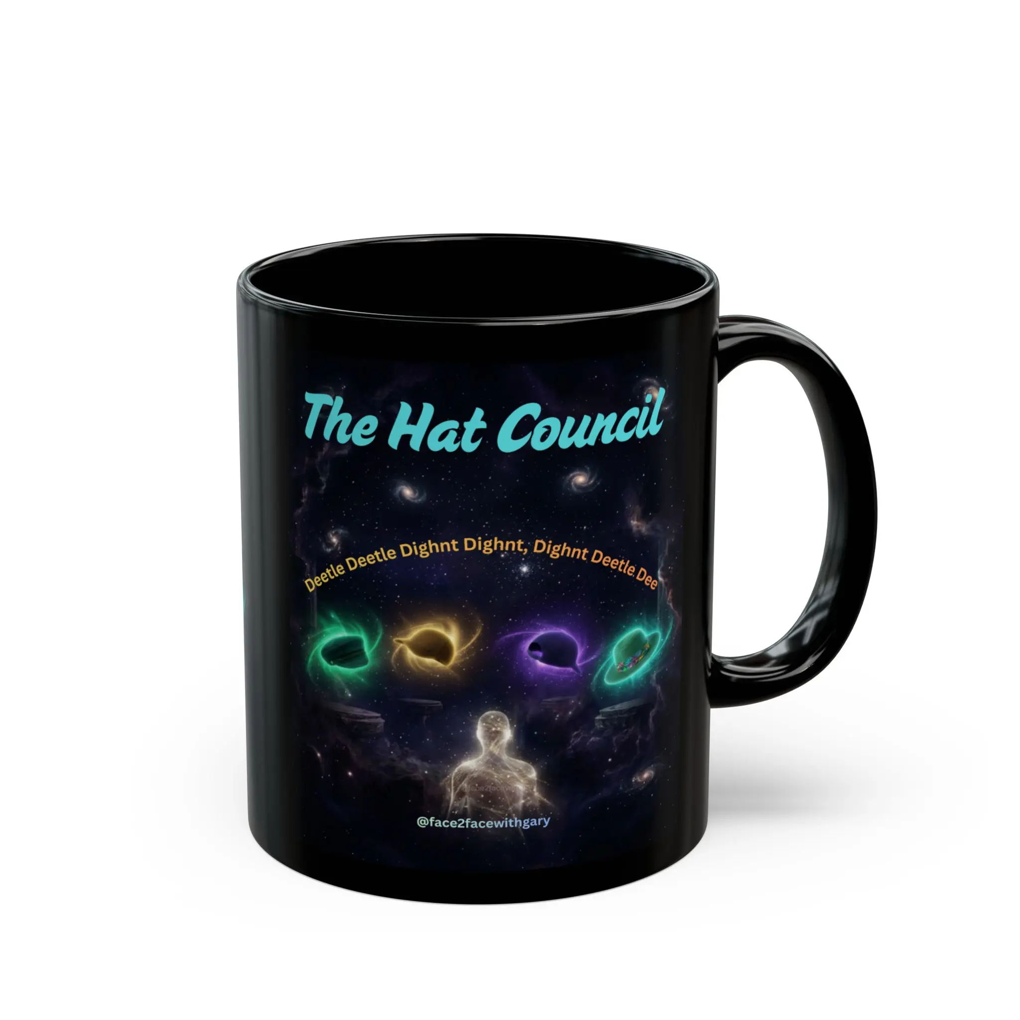The Hat Council Black Glossy 11oz Ceramic Coffee Cup