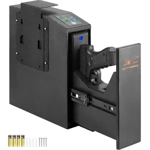 Wall Mounted Gun Safe For Pistols, Biometric Safe With Three Quick Access Options: Fingerprint, Password, And Key, Handgun Safe For One Pistol For Home, Bedside, Nightstand, Or Office Security