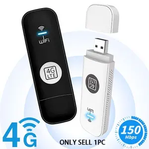 WiFi Router 4G LTE 150Mbps USB Modem Unlocked Portable Mobile Hotspot Car WiFi Adapter Wireless Dongle Device with SIM Card Slot Plug & Play Supports 10 Devices for Desktop PC Notebook Laptop TV Data SIM Card Not Included