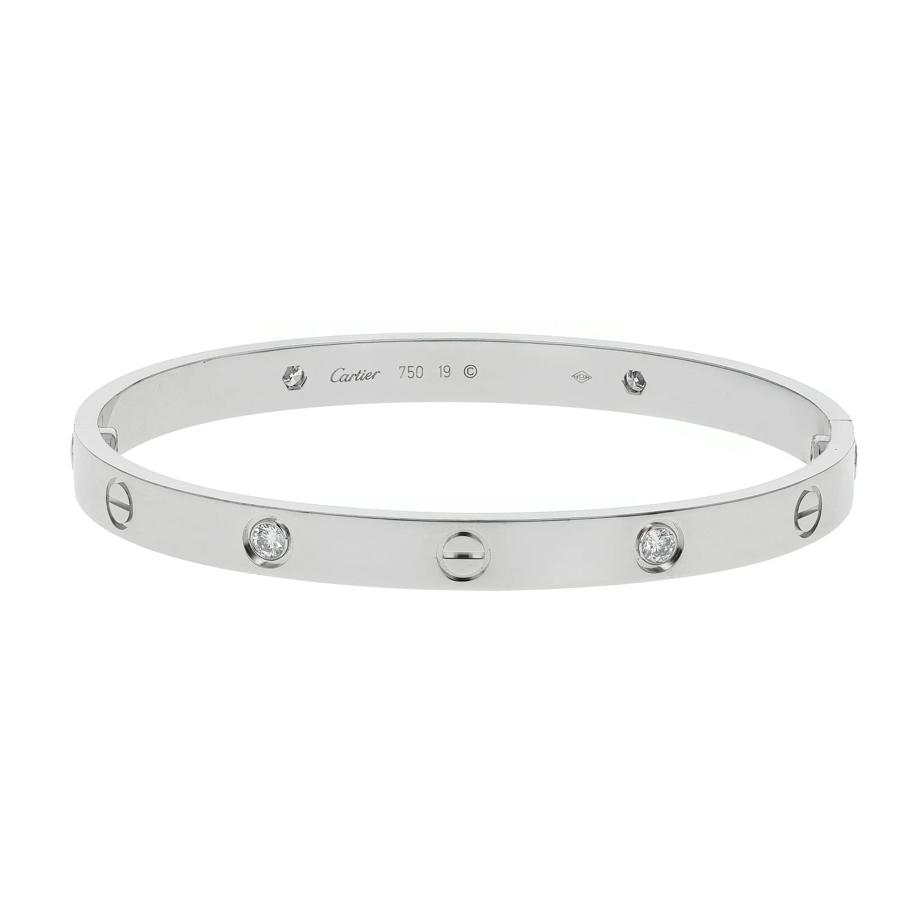 Pre-owned Cartier Love Bangle Bracelet Size 19
