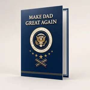 Talking Trump Father's Day Card – "Make Father's Day Great Again!" 30s Real Voice, #1 Dad Trophy, White House Design, Funny Political Humor Gift for Dad