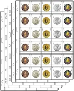 Coin Pages Collectors 30-Pocket Standard 9-Hole Coin Collection Pages fit Most Binder Coin Collecting Supplies