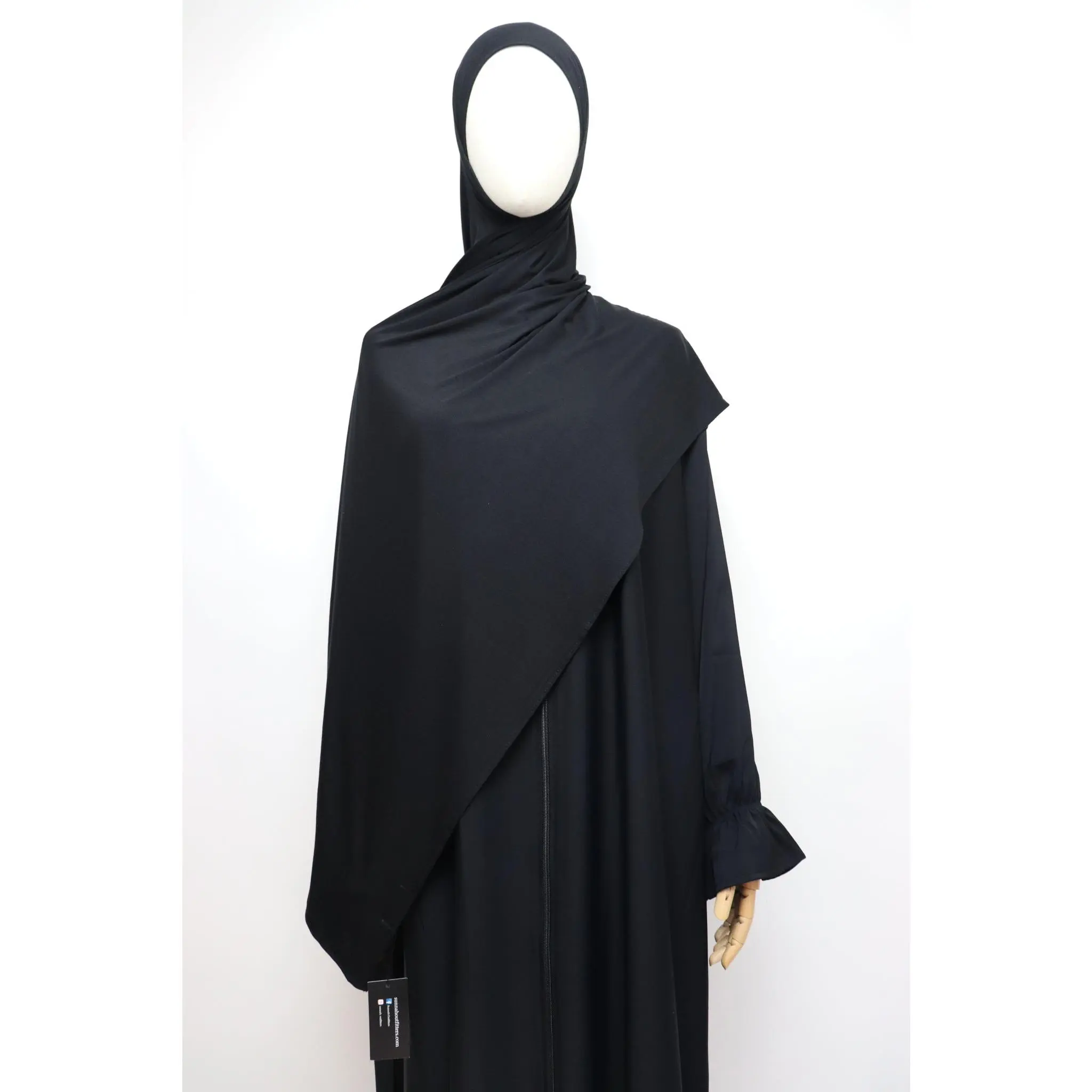 Premium Bamboo Jersey Hijab - Black