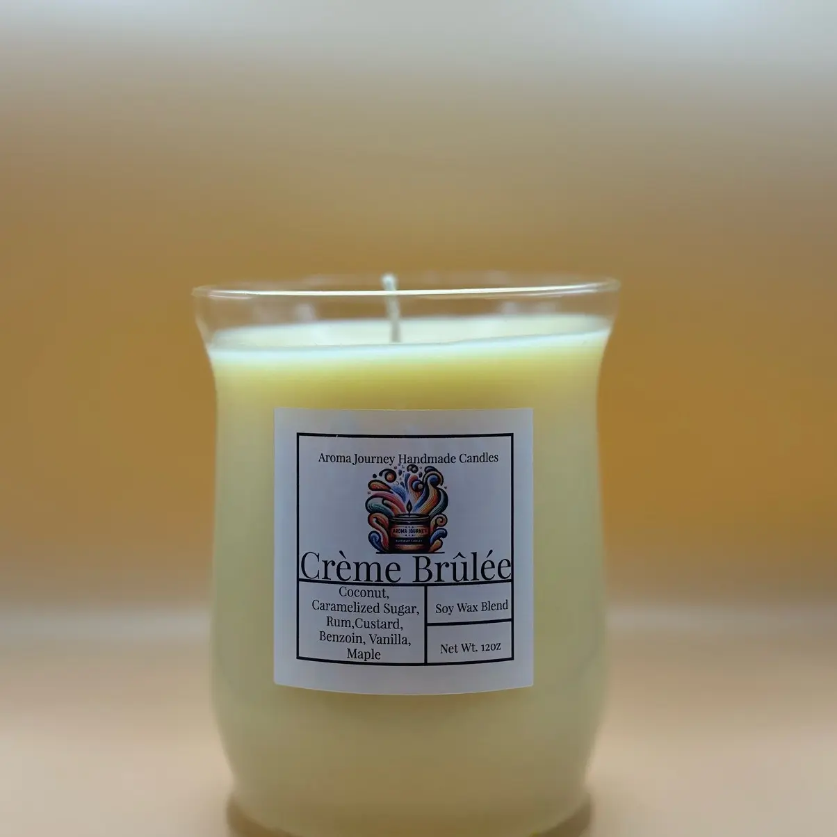 Crème Brûlée Candle with Coconut, Caramelized Sugar, Rum, Custard, Benzoin, Vanilla, Maple