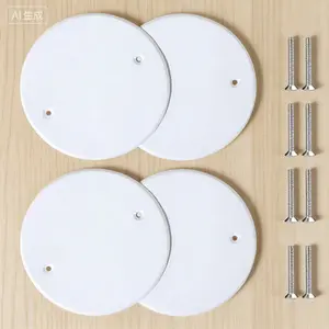 5 Inch Ceiling Blank-Up Cover Plate, White Metal Cover for 4 Inch Round and Octagon Box Openings, Holes Spaced 3.5 Inches, Mounting Screws Included, 4 Pack, Easy Installation, Durable Metal Construction