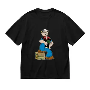Popeye the Sailor Man Retro Cartoon T-Shirt, Classic Popeye Spinach Graphic Tee, Vintage Nostalgia Casual Cotton Shirt, Popeye Fan Gift