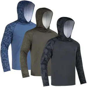 【RODEEL】933 Sun Hoodie Shirts w/ Thumbhole Men UPF 50+ UV Protection Long Sleeve Lightweight Quick Dry Moisture Wicking Breathable Cooling Athletic Activewear for Outdoor Sports Workout Fishing Hiking Biking Construction Roofing Gardening, Holiday Gift