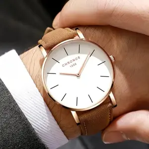 CHRONOS Minimalist Men’s Quartz Leather Watch